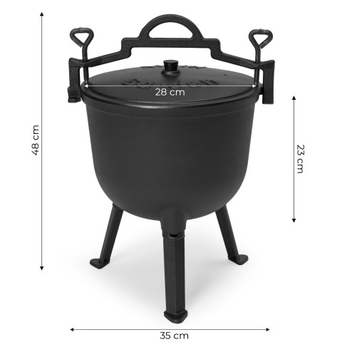 Kociołek żeliwny stojący 10L garnek myśliwski ognisko grill MultiGarden Kociołek żeliwny stojący 10L garnek myśliwski ognisko grill MultiGarden