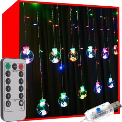 Kurtyna świetlna 108 LED USB multicolor KŚ19734 Kurtyna świetlna 108 LED USB multicolor KŚ19734
