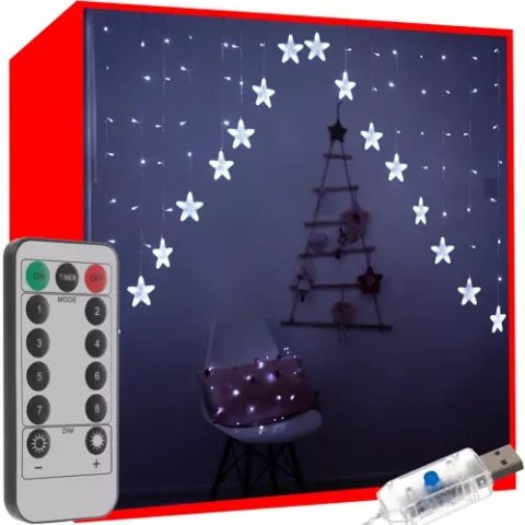 Kurtyna świetlna 136LED USB zimny biały KŚ19740 Kurtyna świetlna 136LED USB zimny biały KŚ19740
