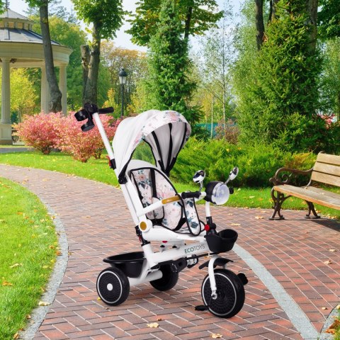 Rowerek trójkołowy dla dzieci spacerówka obracane siedzisko pchacz daszek ECOTOYS Rowerek trójkołowy dla dzieci spacerówka obracane siedzisko pchacz daszek ECOTOYS
