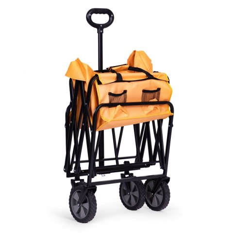 Wózek transportowy składany duży wózek ogrodowy plażowy pomarańczowy 47x105 cm MultiGarden Wózek transportowy składany duży wózek ogrodowy plażowy pomarańczowy 47x105 cm MultiGarden