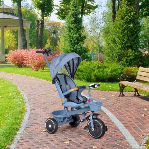 Rowerek trójkołowy spacerówka 2w1 obracane siedzisko składany daszek niebieski - ECOTOYS Rowerek trójkołowy spacerówka 2w1 obracane siedzisko składany daszek niebieski - ECOTOYS