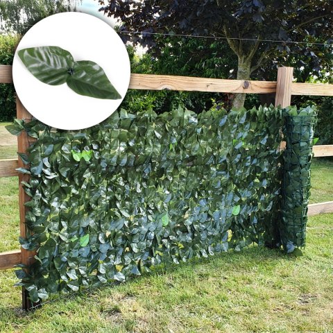 Sztuczny bluszcz żywopłot 500x50 cm zielona osłona na balkon maskująca Sztuczny bluszcz żywopłot 500x50 cm zielona osłona na balkon maskująca