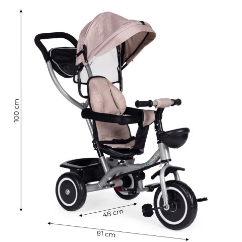 Trójkołowy rowerek spacerówka 2w1 obracane siedzisko składany daszek - beżowy ECOTOYS Trójkołowy rowerek spacerówka 2w1 obracane siedzisko składany daszek - beżowy ECOTOYS