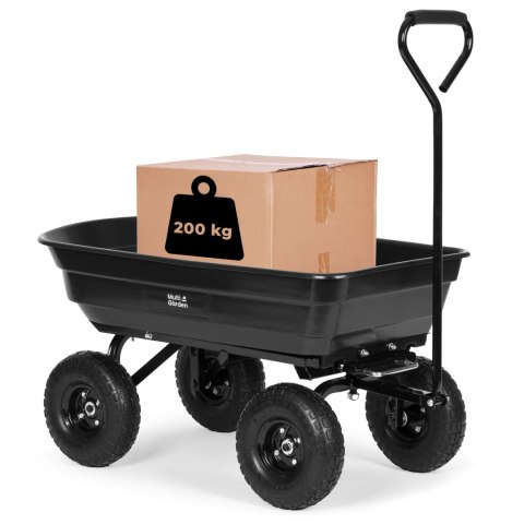 Wózek transportowy ogrodowy taczka wywrotka 75L 200 kg duże pompowane koła MultiGarden Wózek transportowy ogrodowy taczka wywrotka 75L 200 kg duże pompowane koła MultiGarden