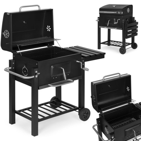 Grill węglowy duży ogrodowy z pokrywą termometr półki koła dmuchawa gratis Grill węglowy duży ogrodowy z pokrywą termometr półki koła dmuchawa gratis