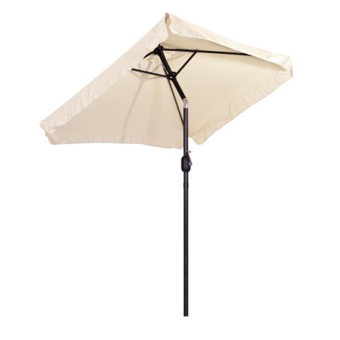 Prostokątny duży parasol ogrodowy skośny łamany z korbą beżowy 200x140 cm MultiGarden Prostokątny duży parasol ogrodowy skośny łamany z korbą beżowy 200x140 cm MultiGarden