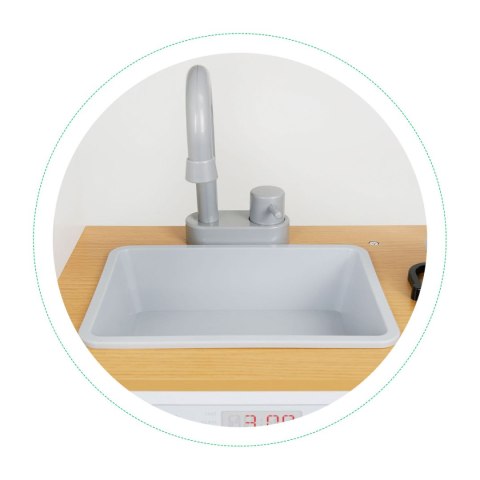 Drewniana kuchnia dla dzieci światło led + garnki ECOTOYS Drewniana kuchnia dla dzieci światło led + garnki ECOTOYS