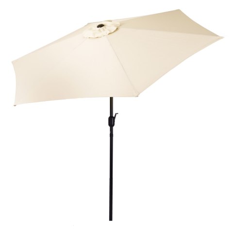 Duży parasol ogrodowy skośny łamany z korbą 6 żeber beżowy 270 cm MultiGarden Duży parasol ogrodowy skośny łamany z korbą 6 żeber beżowy 270 cm MultiGarden