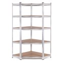 Regał magazynowy narożny 180x90x40 cm stal galwanizowana 5 półek 875 kg ModernHome