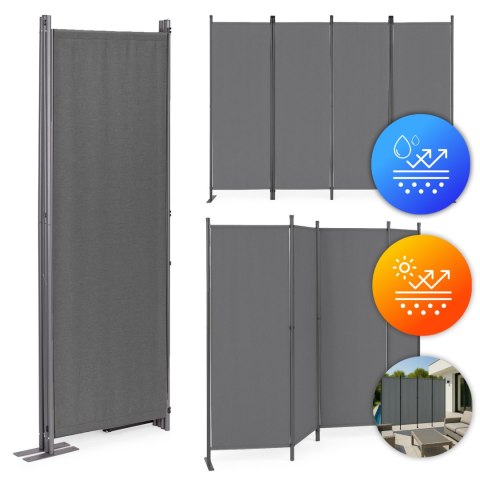 Składany parawan ogrodowy pokojowy 4-panelowy 167x216 cm szary MultiGarden Składany parawan ogrodowy pokojowy 4-panelowy 167x216 cm szary MultiGarden