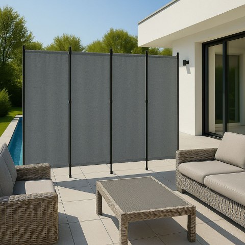 Składany parawan ogrodowy pokojowy 4-panelowy 167x216 cm szary MultiGarden Składany parawan ogrodowy pokojowy 4-panelowy 167x216 cm szary MultiGarden