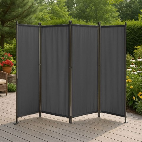 Składany parawan ogrodowy pokojowy 4-panelowy 167x216 cm szary MultiGarden Składany parawan ogrodowy pokojowy 4-panelowy 167x216 cm szary MultiGarden